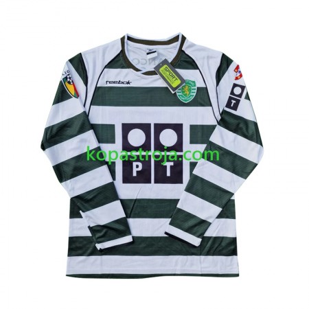 Billiga Fotbollströjor Sporting Clube de Portugal 2001-2003 Retro Hemma tröja Långärmad